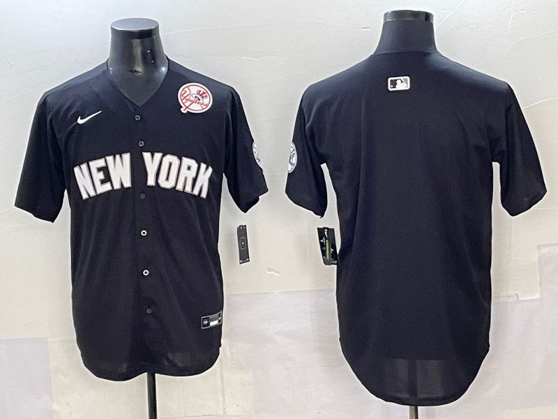 Men 2025 New York Yankees Blank Black Nike MLB Jersey style 004->new york yankees->MLB Jersey